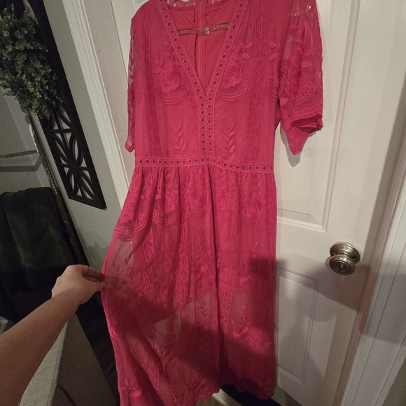 Pink Lace Dress - Picture 5 of 6